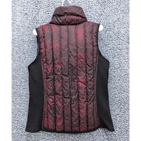 Harley Davidson Down Feather Puffer Vest Size LG Asymmetrical Full Zip Moto Red - Picture 3 of 13